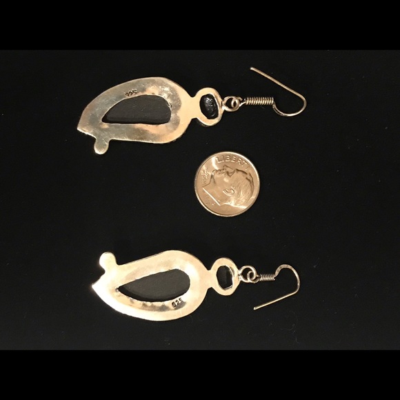 Faceted Onyx Earrings. NWOT - Picture 2 of 3